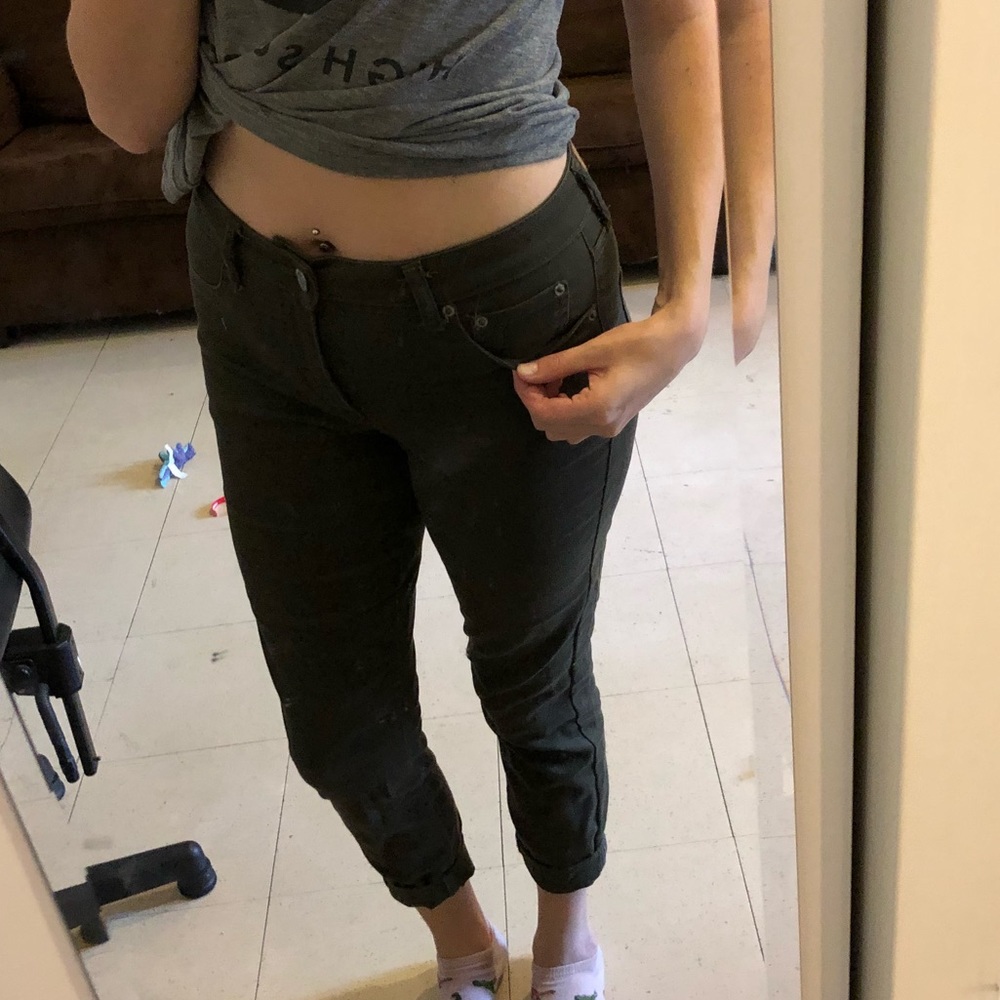 Army green jeans